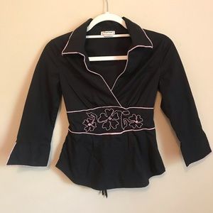 💝 FREE with Purchase - 3/4 Sleeve Blouse Floral Embroidered Y2K Blouse